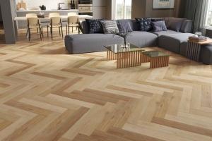 China 4.2mm spc stone polymer composite herringbone wood effect vinyl flooring on sale