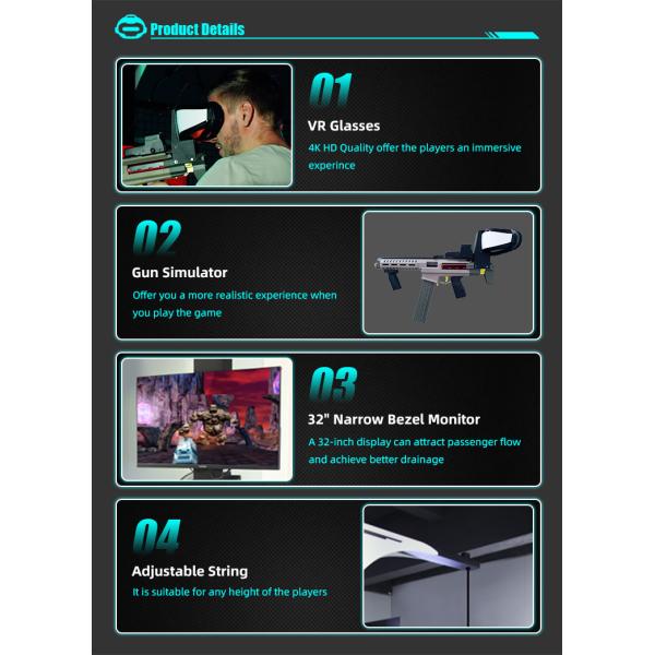 32 Inch Screen VR Battle Simulator VR Gun Battle Shooting Games