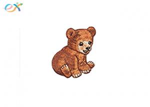 China Kids Clothes Embroidered Iron On Patch , Teddy Bear Custom Embroidery Patch wholesale