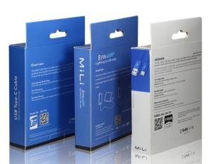 China 1000Pcs Pantone SGS Pantone Data Cable Packaging Box Electronics Kraft Paper APET wholesale