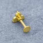 Blue Turquoise Stone Lip Labret Piercing Stud 16G 6mm gold plating