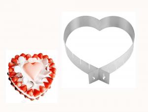 China Baking Tool 6 Inch-11 Inch  Stainless Steel Heart Shape Cake Mould Adjustable Size  DIY Cutter Mould Ring Mold wholesale