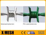 Green PVC Coated Barb Wire 1.5cm Barb Length Standard Twist Type 1200MPa Tensile