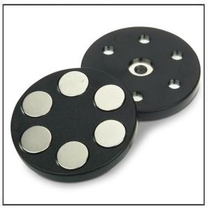 China Disc rubber coated pot magnets 12 pcs of D14 x 3mm magnet inside neodymium gripping magnet wholesale