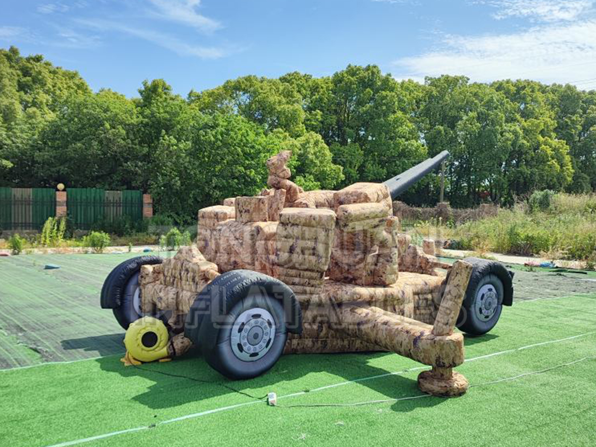 Custom Inflatable Artillery Decoy with Camouflage Printing and Dual Barrel Replica Structure for Training Display Outdoor Drill Exhibition and