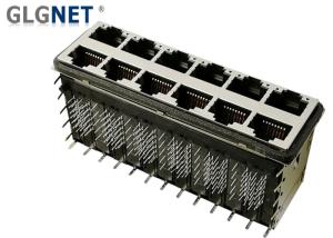 China EMI Gasket Stacked RJ45 Connectors Light Pipes 10G Gigabit Ethernet Jack Custom wholesale