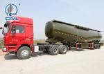 3 Axle SINOTRUK Bulk Cement Tank Semi Trailer Trucks With 55-65CBM Weichai