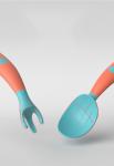 Customized Logo Acceptable Baby Bendable Food Grade Training Spoon and Fork Set