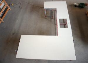 China White Quartz Kitchen Worktops 25.5'' Wide With Sink Hole / Artificial Quartz Slabs wholesale