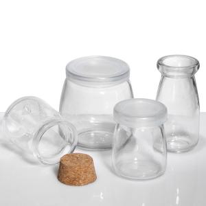 China OEM Glass Pudding Jars Spice Jars Cork Lids 50ml 100ml 150ml wholesale