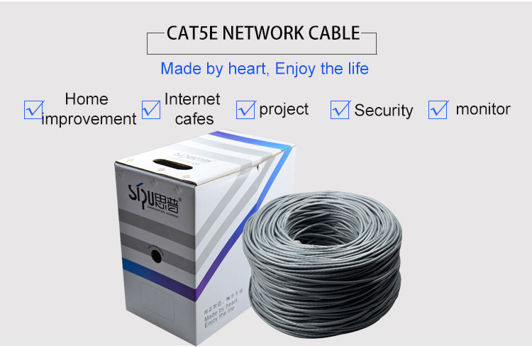 Utp Ftp 305m CAT6 Lan Cable 23/24 Awg Black With 8 Conductors