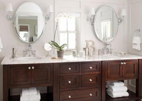 Economical Silver Framed Bathroom Mirrors , Wall Mounted Contemporary Silver