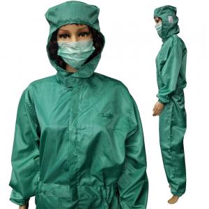 China 5mm Gird Washable ESD Anti-Static Bunny Suit For Cleanroom Workwear wholesale