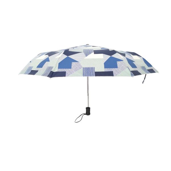 Full Digital Print 3 Fold Umbrella Auto Close Umbrella Aluminum Frame Black