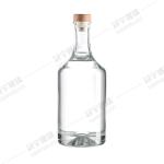 Acid Etch Surface Round Shape 750ML RUM WHISKEY Glass Bottles for Alcohol