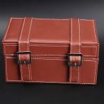 Luxury Waterproof Velvet Double Watch Box Brown Rectangle Durable For Men'S