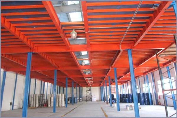 Free Standing Industrial Mezzanine Floors High Density Steel Material For
