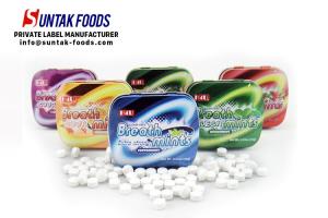 China 15g Supplement Sugar Free Round Mint Candy Tablet Tin Packaged wholesale