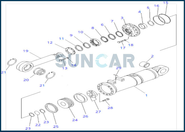 707-99-64460 7079964460 Tilt And Pitch Cylinder Service Kit For KOMATSU WD600-3