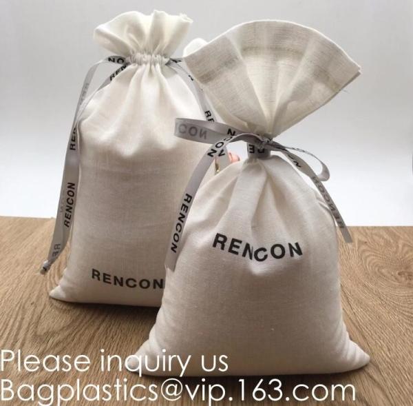 Double Canvas Drawstring Bag Cotton Pouch Gift Sachet Bags Muslin Bag Reusable