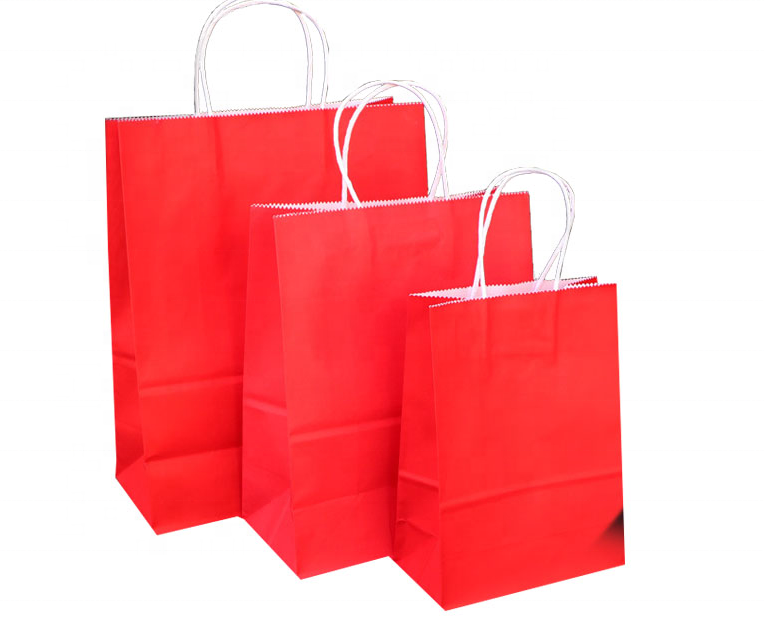 Kingkron Multi Colored Kraft Gift Bags With Handles Clothing Packaging