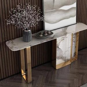 China Stainless Steel Marble Top Entry Console Table Desk 1.2m/1.5m wholesale