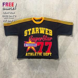 China OEM Clothing Manufacturers Custom Cropped Tshirt Boxy T Shit Jersey T Shit Men 100 Cotton Patchwork Streetwear T Shirt for Men wholesale