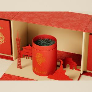China Industrial Gift Craft Custom Lunar Year Corrugated Paper Tea Set Gift Box with Logo wholesale