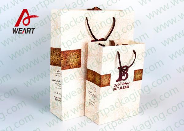 Medium / Small Gift Package Bag Surface LOGO Printing With Cotton Hsndle