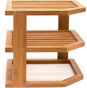 China Durable Bamboo Corner Shelf Unit , Lipper Bamboo 3 Tier Shelf For Dish wholesale