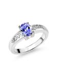 Natural 2 ct Cushion Cut Tanzanite Cocktail Ring in Sterling Silver Engagement