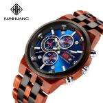 Commemorative Auto Date Face 30meters Wooden Quartz Watch