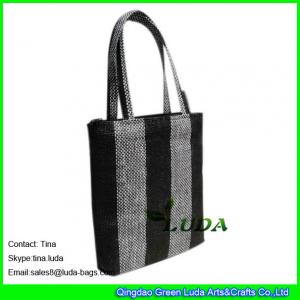 China LUDA costomized name brand purses paper cloth fabric straw handbag brands wholesale