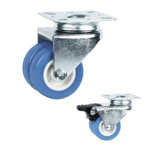 China 2 Twin Wheel PVC Blue Color Light Duty Swivel Casters For Home Appliances on sale
