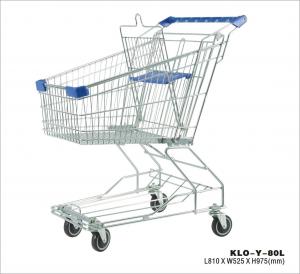China Light Duty Chrome Plating Wire Shopping Trolley With 80l Basket 810x520x975mm wholesale