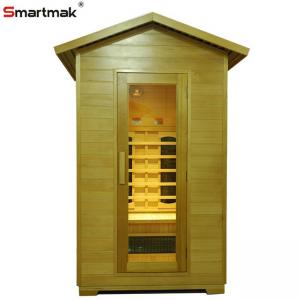 China Smartmak Customized Cedar Outdoor Dry Sauna 1 Person Small Garden Sauna wholesale