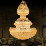 Luxury Indoor Crystal Chandeliers Gold Modern Crystal Pendant Light For Living