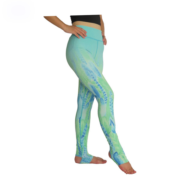 Stylish Stretchable Wide Waist Sublimation Yoga Pants Yoga Activewear Full Length