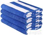 Stripe Cotton Bath Towels Plain Woven 30 " X 60 " High Absorbency For Swimming