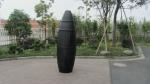 Black Poly Rattan Obelisk Chair For Office / Commercial Building
