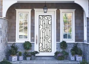 China Antiseptic Custom Wrought Iron Doors With Glass Inspiration Craftsmanship on sale