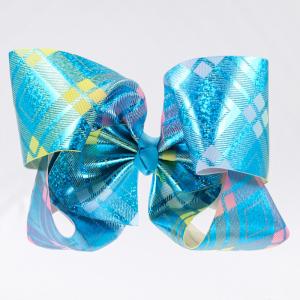 China Glitter Grosgrain Cheer Hair Bows Butterfly Shape Double Face For Little Girl wholesale