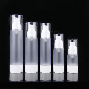 China Frosted White Plastic PP Airless Cosmetic Bottles Round Lotion Pump Bottle wholesale