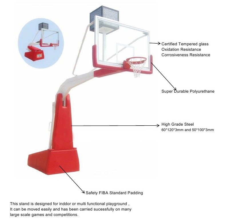 Electric Hydraulic Basketball Hoop Professional Basketball Stand Equipment