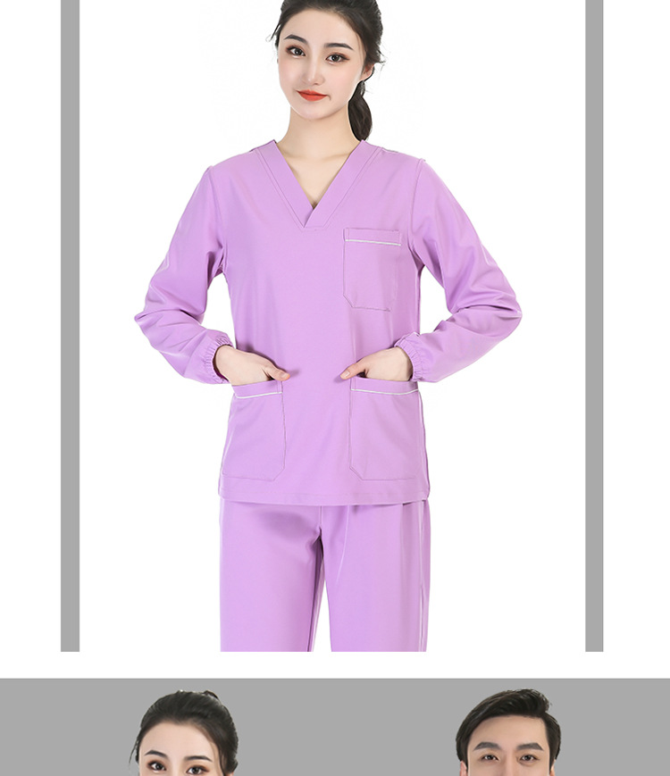 Polyester Spandex Medical Scrubs Uniform for Women and Men in Fashionable Design