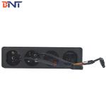 Brushed Aluminum Hotel Multiple Media wall switches and sockets