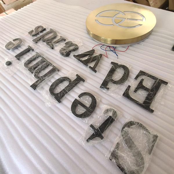 Custom Outdoor Indoor Storefront Reception 3D Black Acrylic Letters Wall Mount Office Metal Letter Signage Illuminated Logo Sign