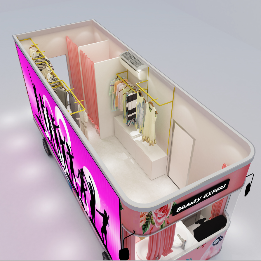 Outlet Electric Mobile T-show Clothing Shoes Bag Shawl Make Up Modelling Van Truck Trailer