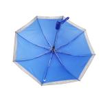 21 Inch Blue Automatic 2 Fold Umbrella Reflective Perimeter Tape Blue Handle