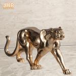 Animal Decor Resin Leopard Statue Polyresin Animal Figurines Fiberglass Gold
